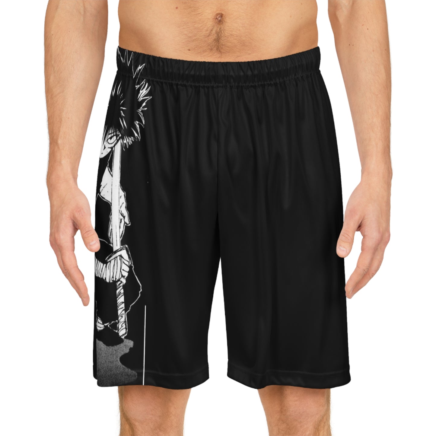 Hiei YYH Manga Style Basketball Shorts Unisex